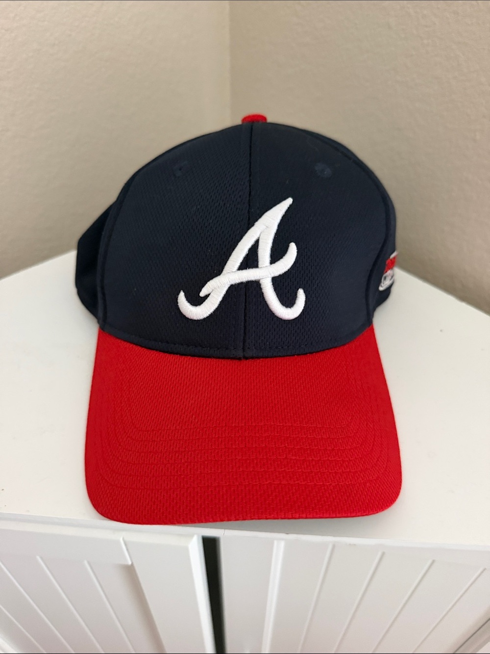 Kids Navy and Red A’s Baseball Cap with White Embroidered A